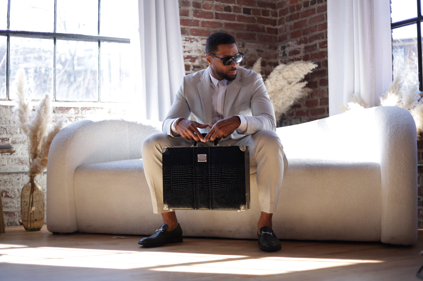 Black Croc Briefcase