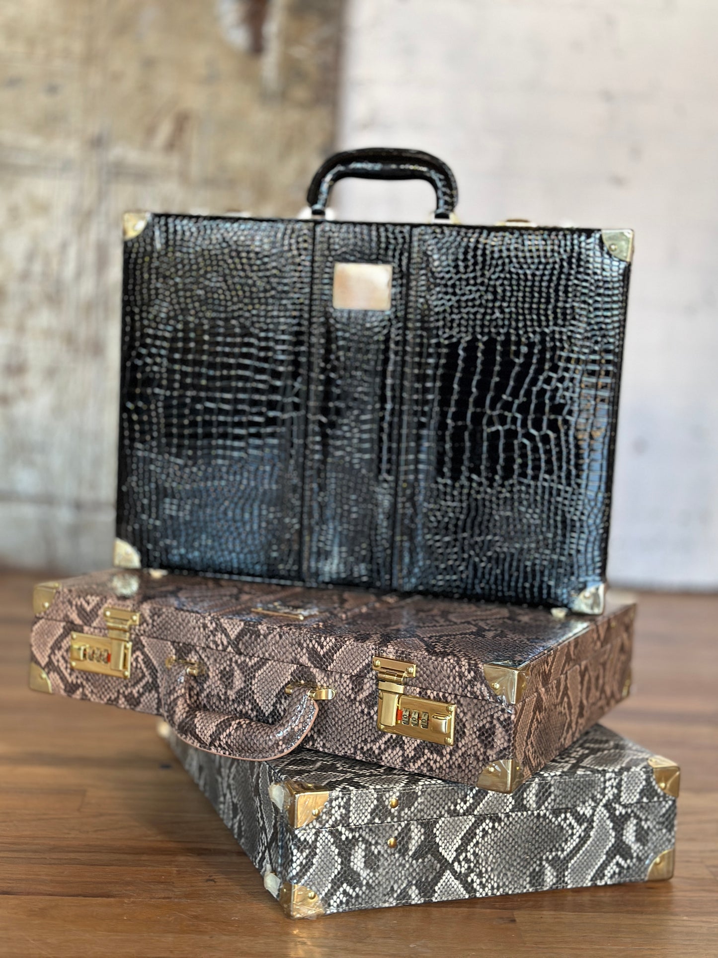 Black Croc Briefcase