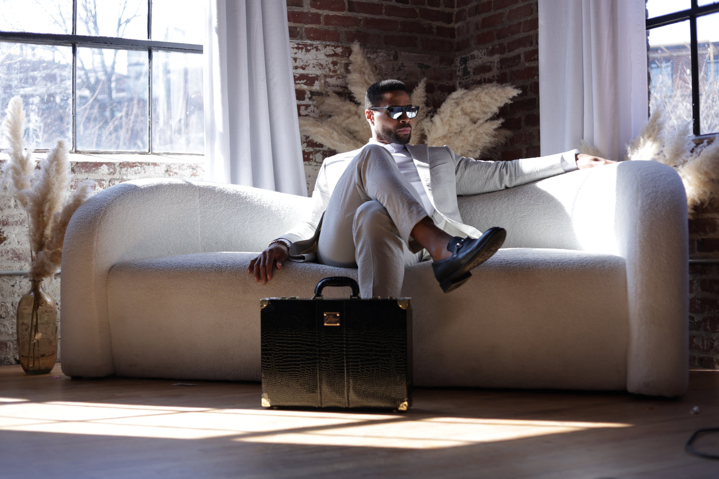 Black Croc Briefcase