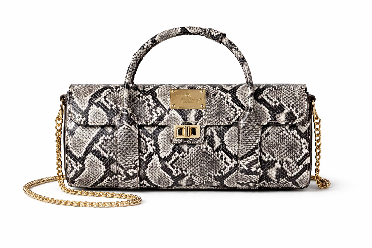 Black Multi Python Wine Clutch